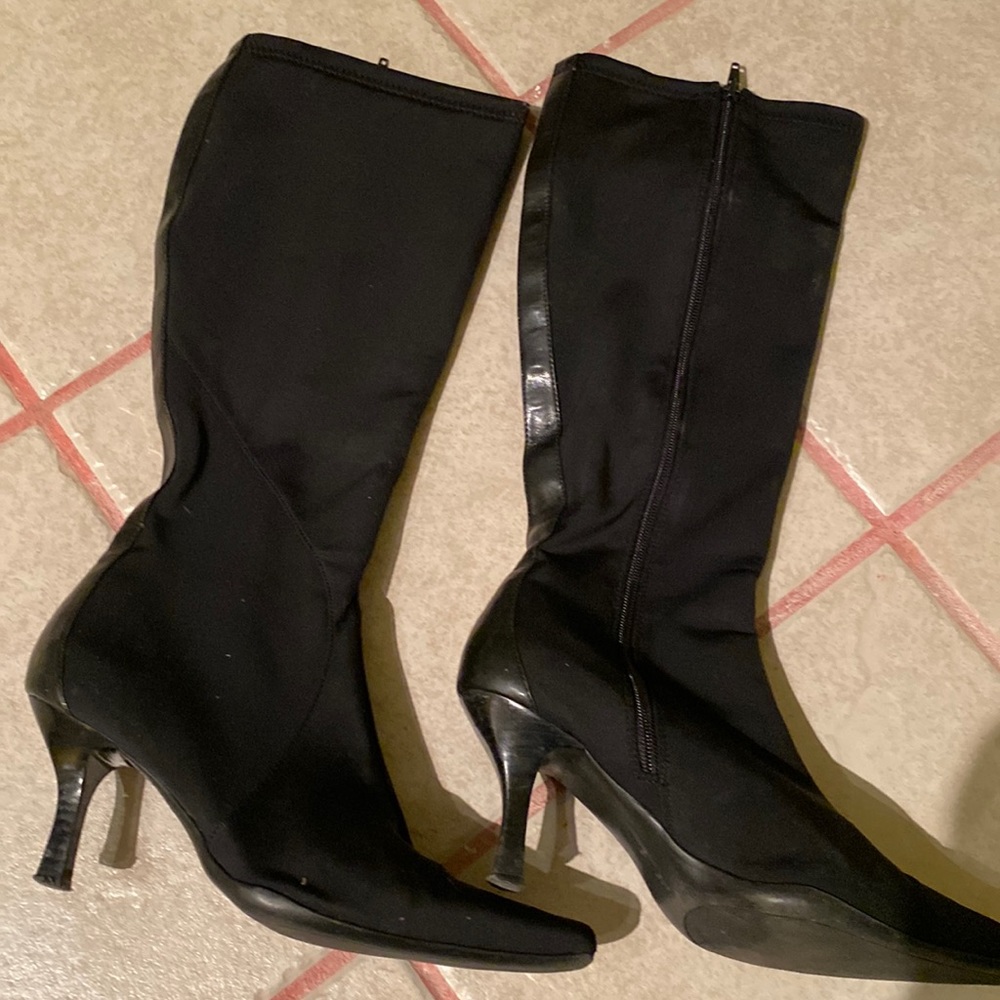 Nine west fabric boots with 2.5 inches heels